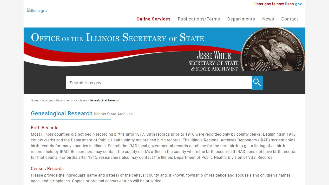 Genealogical Research Illinois State Archives - ilsos.gov