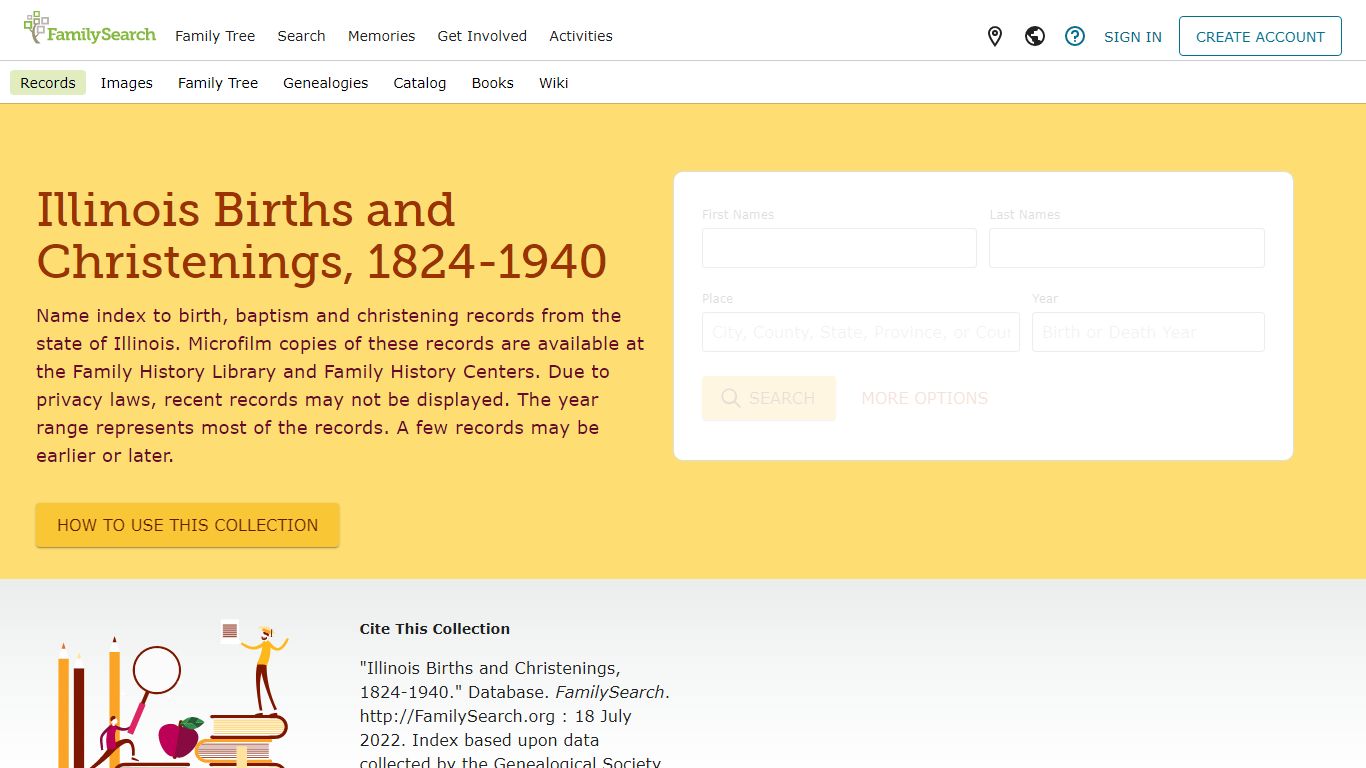 Illinois Births and Christenings, 1824-1940 • FamilySearch